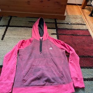 Adidas pink/purple striped hoodie size Medium
